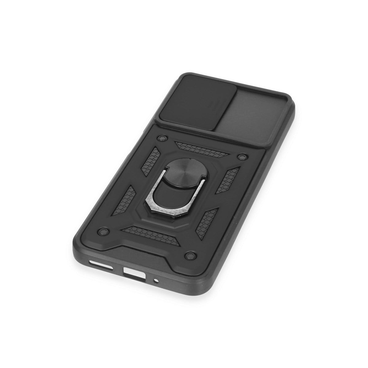 Redmi Note 12 5G Kılıf Pars Lens Yüzüklü Silikon - Siyah