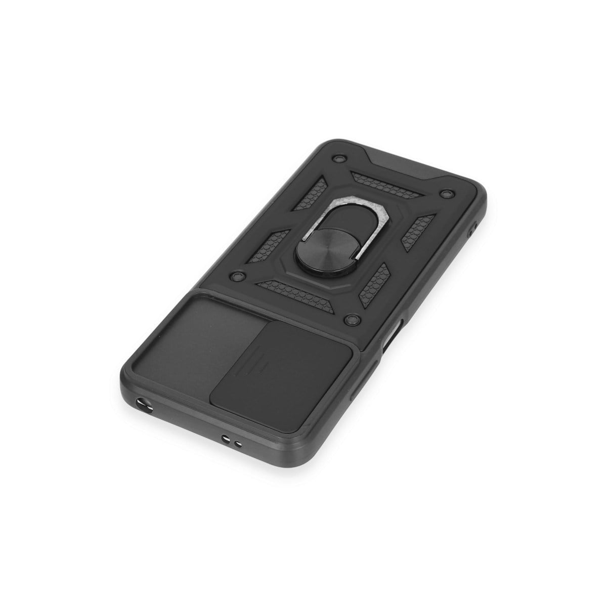 Redmi Note 12 5G Kılıf Pars Lens Yüzüklü Silikon - Siyah