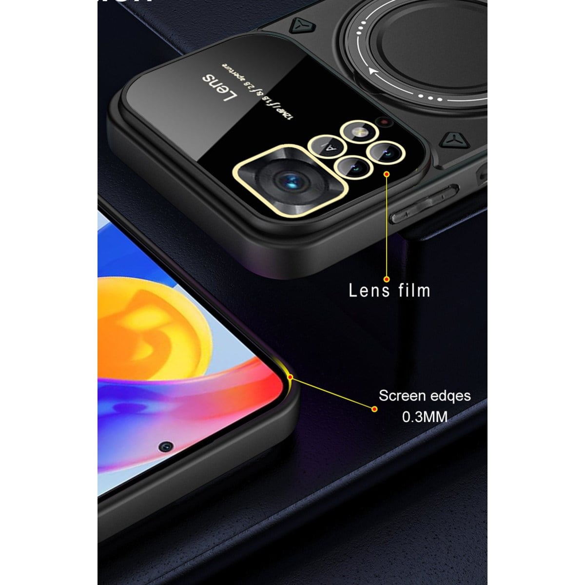 Redmi Note 12 Pro 4G Kılıf Joy Lens Standlı Kapak - Kırmızı