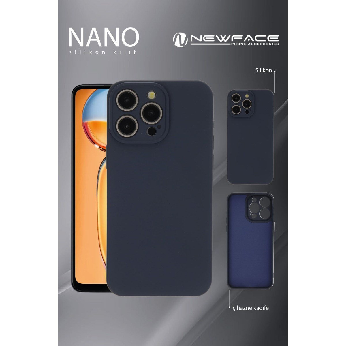 Redmi Note 13 4G Kılıf Nano içi Kadife Silikon - Siyah