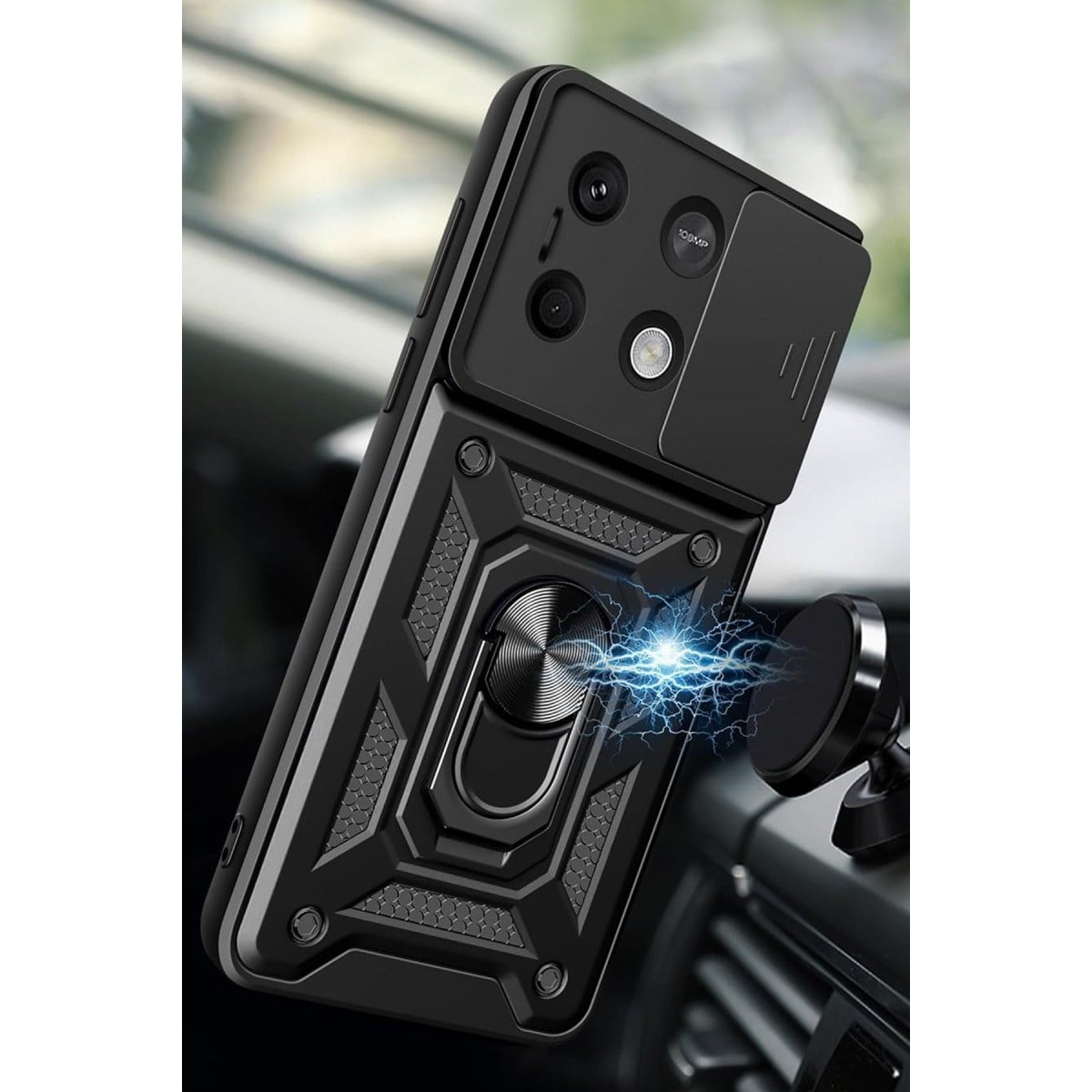 Redmi Note 13 4G Kılıf Pars Lens Yüzüklü Silikon - Kırmızı