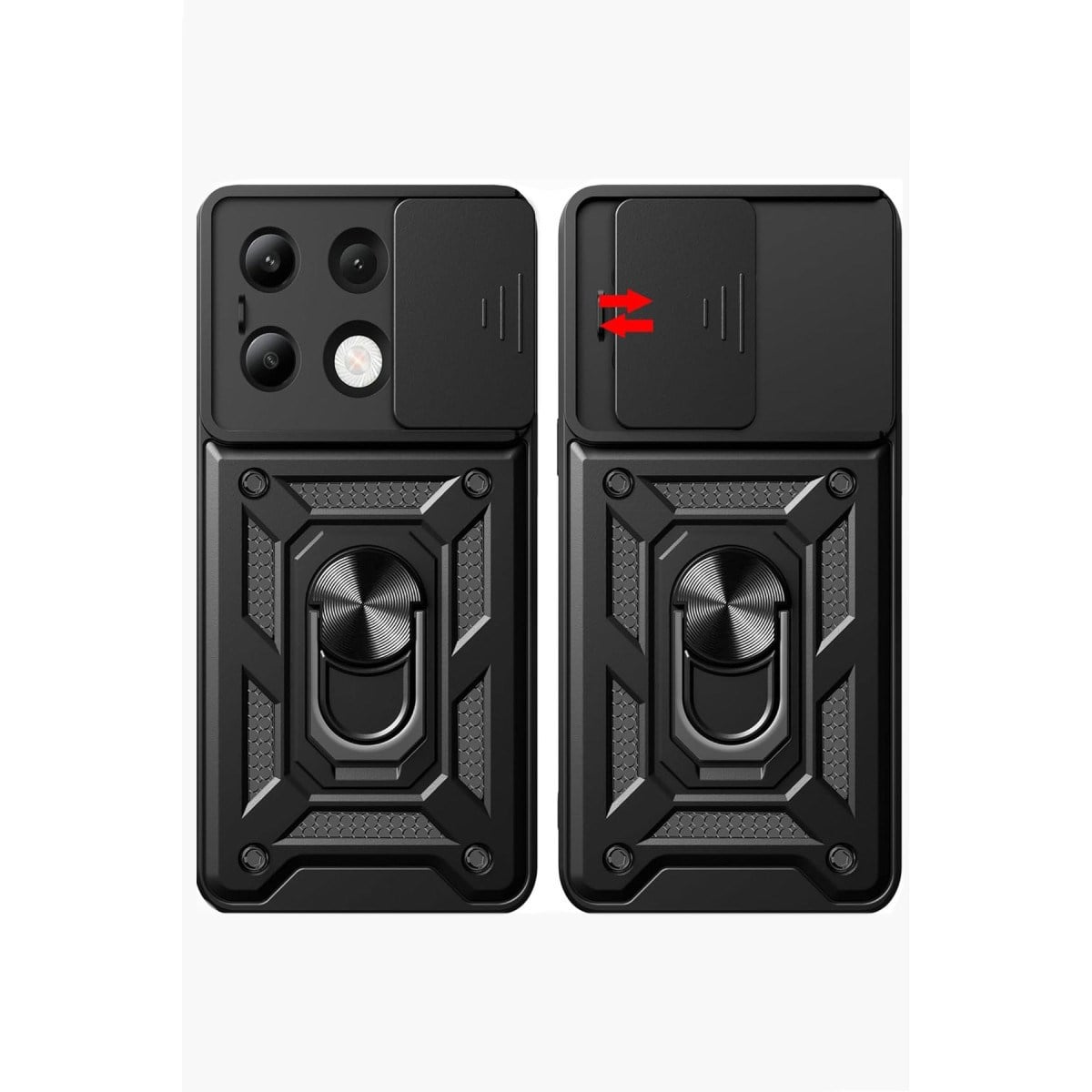 Redmi Note 13 4G Kılıf Pars Lens Yüzüklü Silikon - Kırmızı