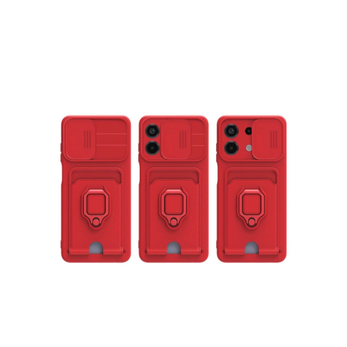 Redmi Note 13 4G Kılıf Zuma Kartvizitli Yüzüklü Silikon - Siyah