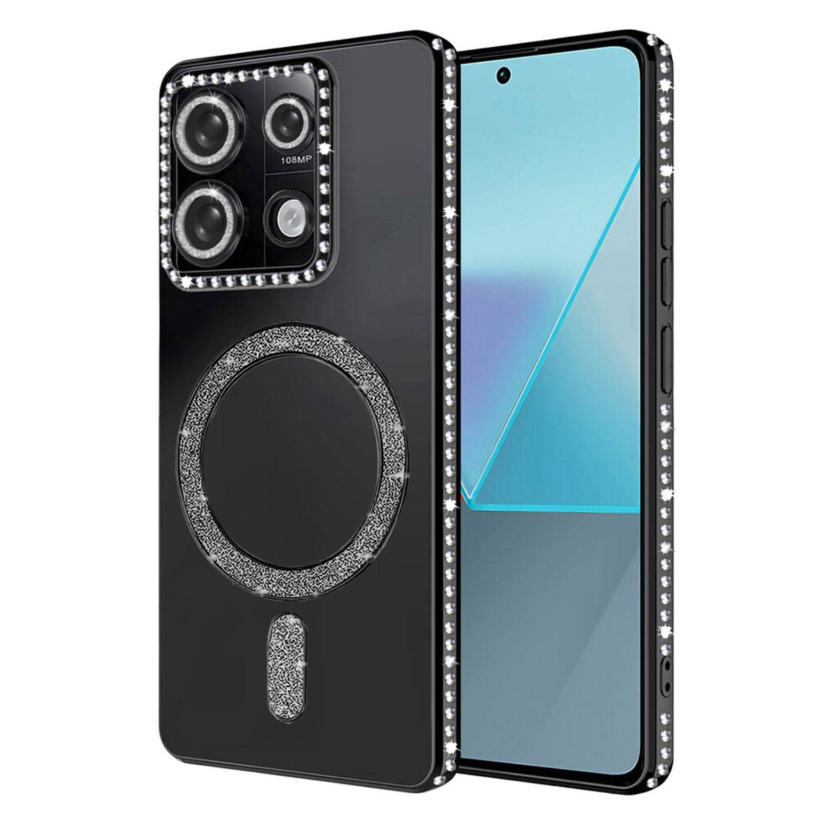 Redmi Note 13 Pro 4G Joke Simli Magneticsafe Kılıf - Siyah