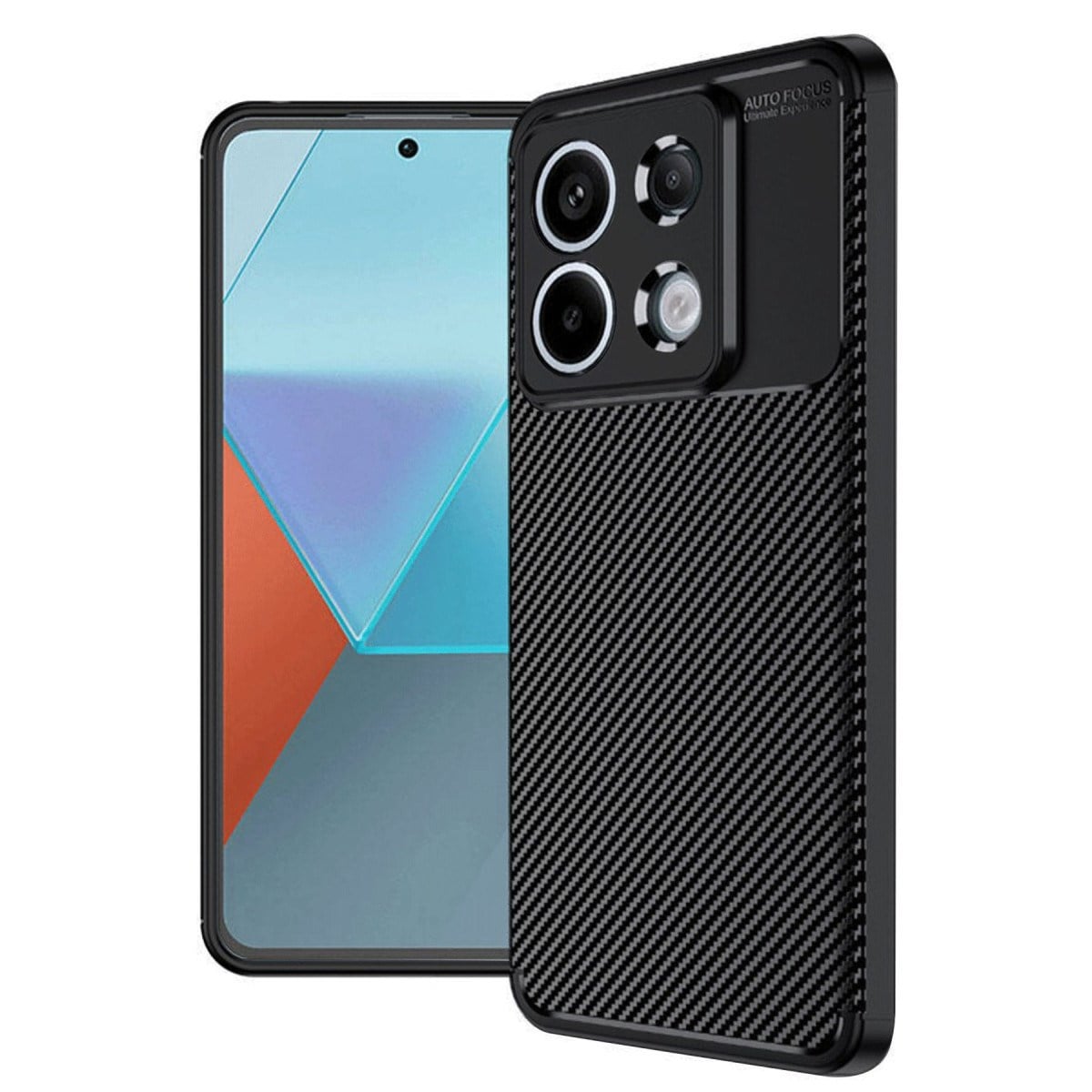 Redmi Note 13 Pro 4G Kılıf Auto Focus Karbon Kapak - Siyah