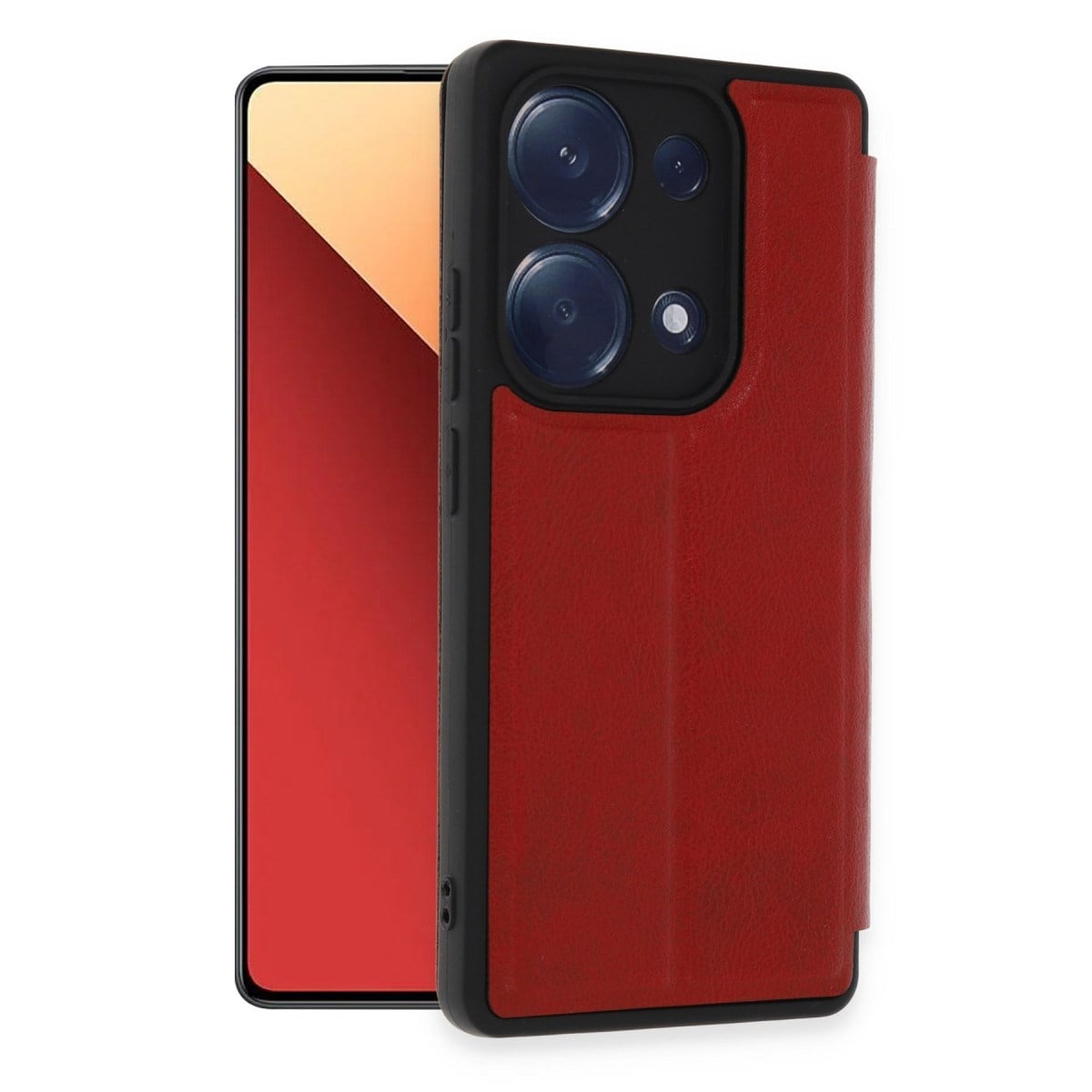 Redmi Note 13 Pro 4G Kılıf Flip Cover - Kırmızı