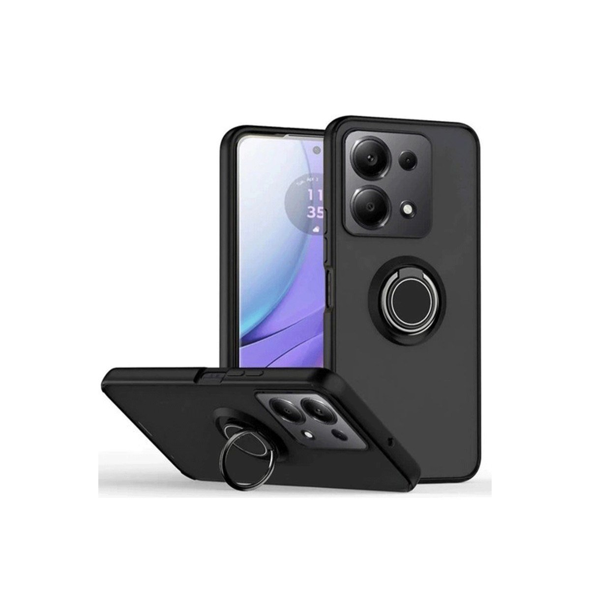 Redmi Note 13 Pro 5G Kılıf Montreal Yüzüklü Silikon Kapak - Siyah