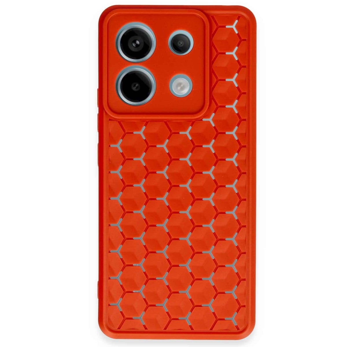 Redmi Note 13 Pro 5G Kılıf Petek Silikon Kapak - Kırmızı