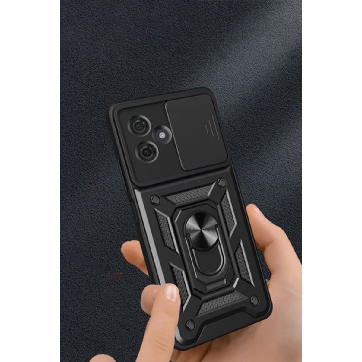 Redmi Note 13 Pro Plus Kılıf Pars Lens Yüzüklü Silikon - Kırmızı