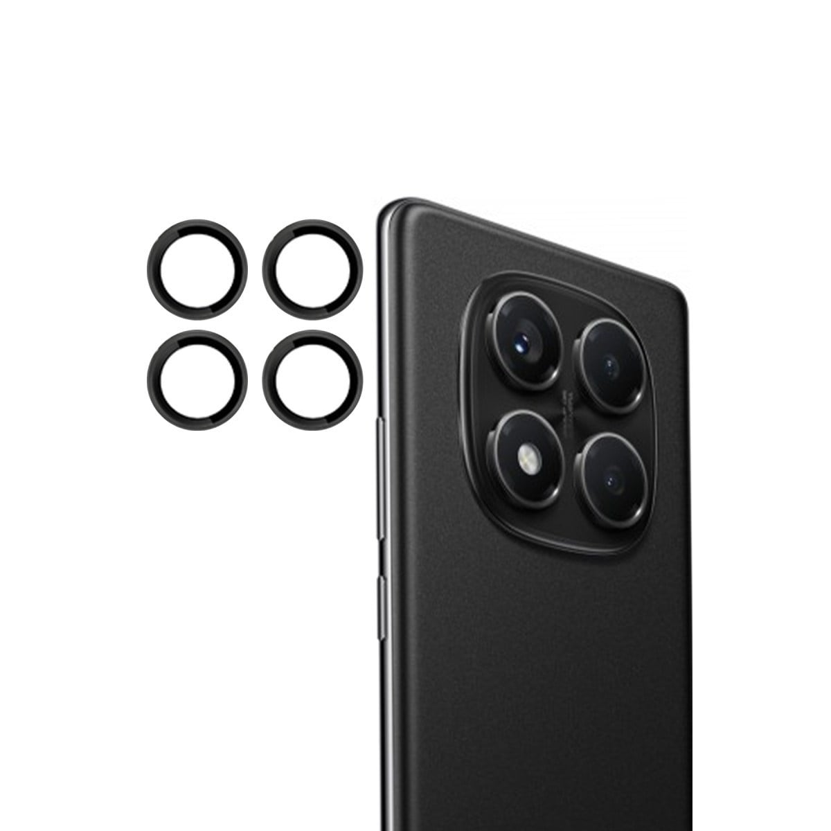 Redmi Note 14 Pro 4G PVD Metal Kamera Lens - Siyah