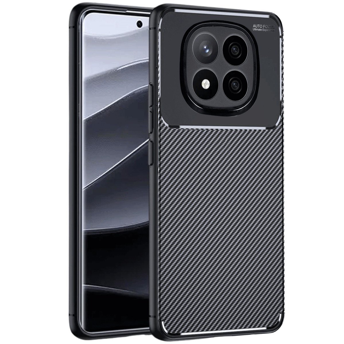 Redmi Note 14 Pro 5G Kılıf Auto Focus Karbon Kapak - Siyah