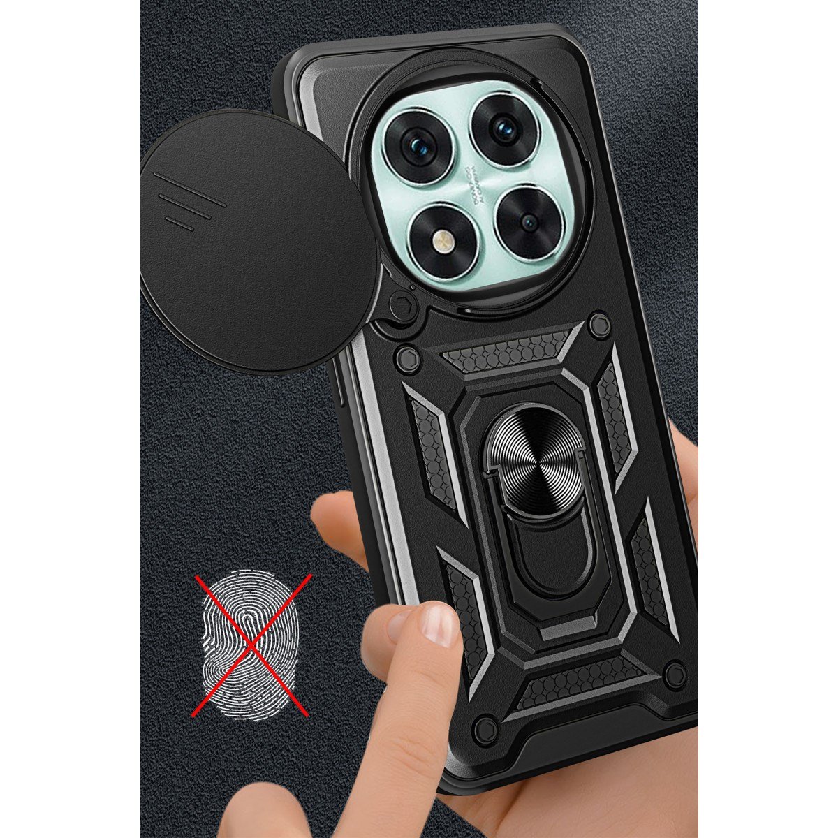 Redmi Note 14 Pro 5G Kılıf Pars Lens Yüzüklü Silikon - Siyah