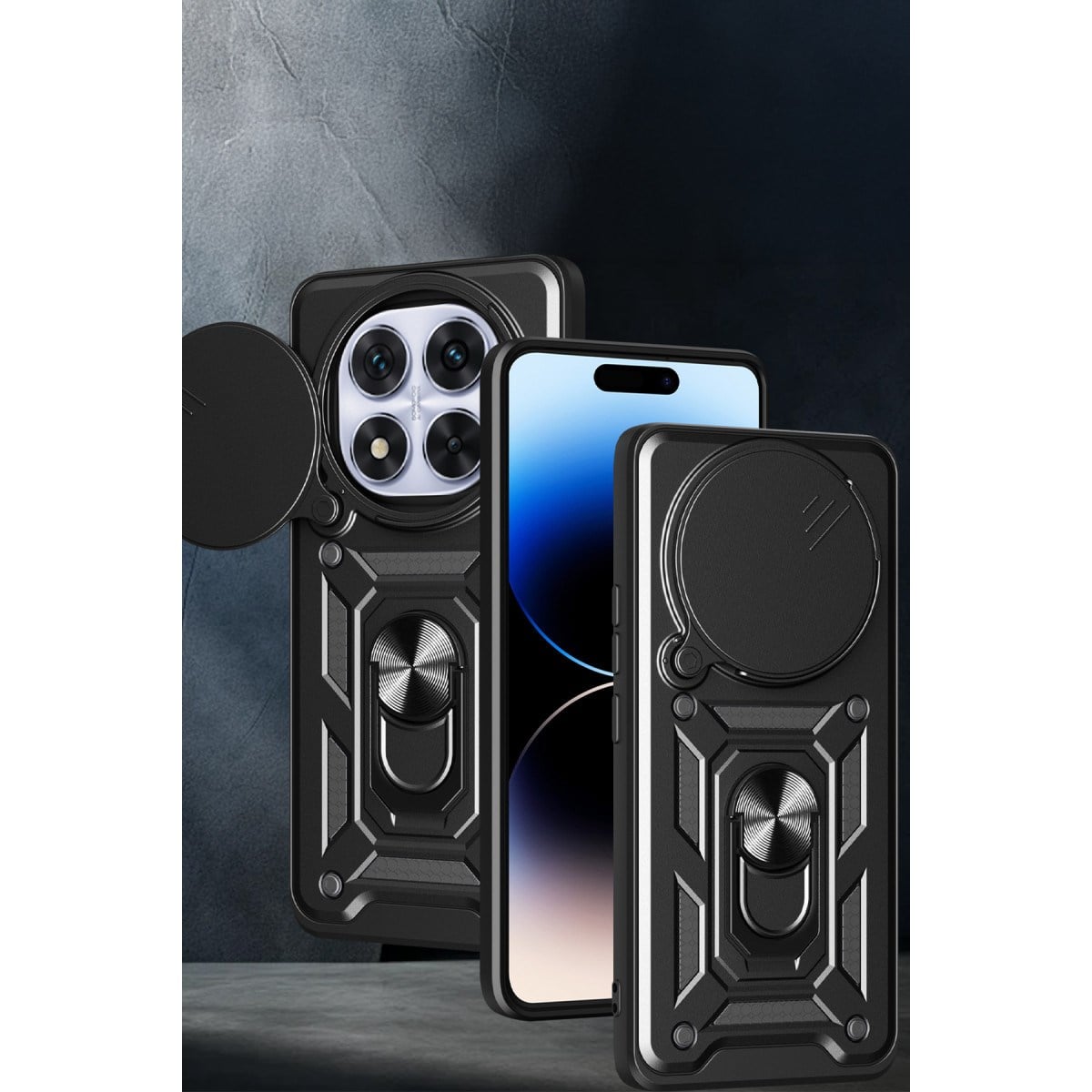Redmi Note 14 Pro Plus Kılıf Pars Lens Yüzüklü Silikon - Kırmızı