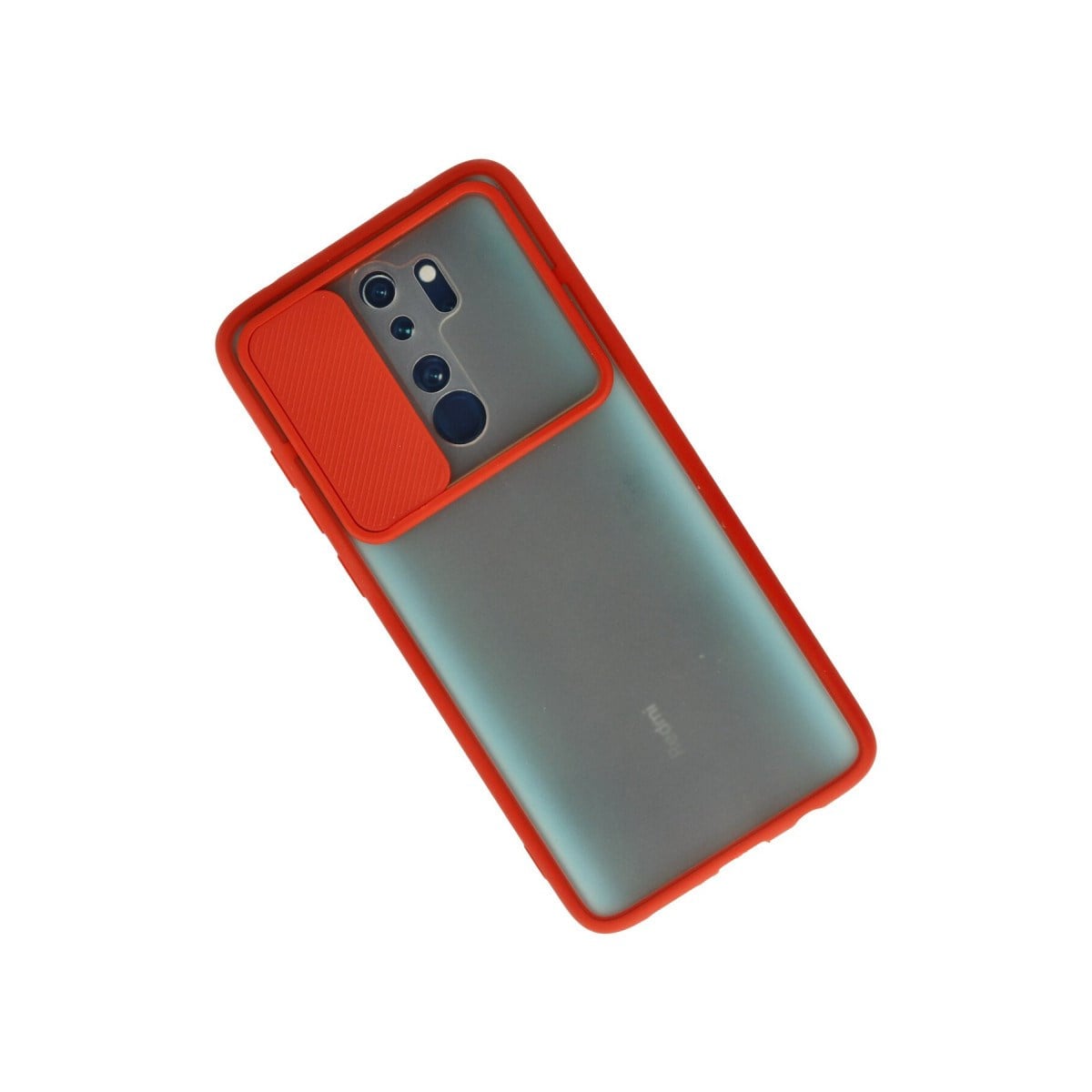 Redmi Note 8 Pro Kılıf Palm Buzlu Kamera Sürgülü Silikon - Kırmızı