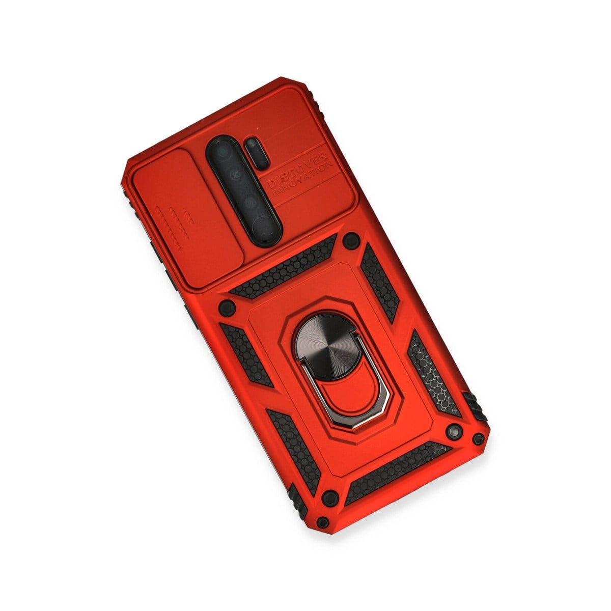 Redmi Note 8 Pro Kılıf Pars Lens Yüzüklü Silikon - Kırmızı