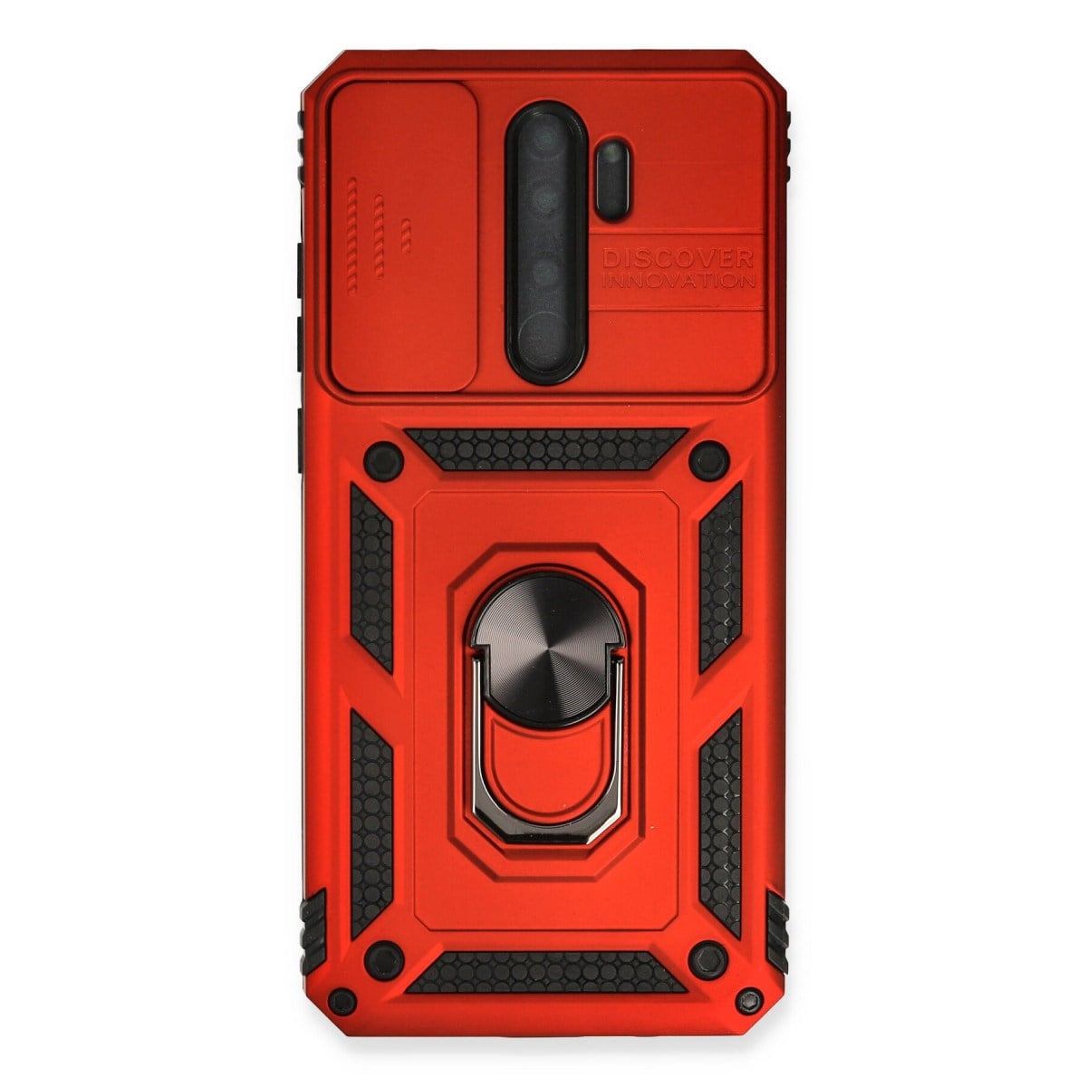Redmi Note 8 Pro Kılıf Pars Lens Yüzüklü Silikon - Kırmızı