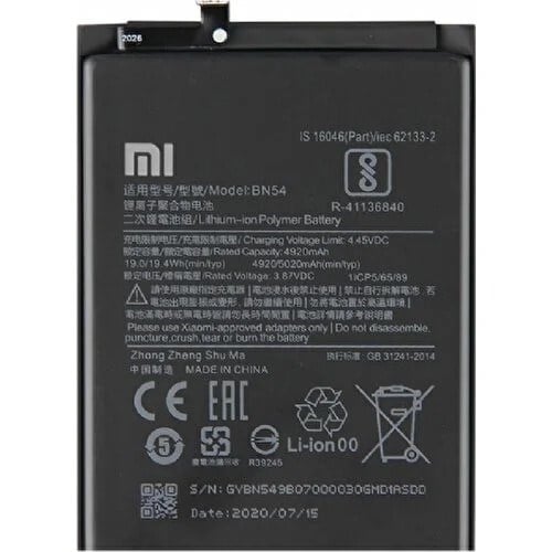 Redmi Note 9 (BN54) Batarya Pil