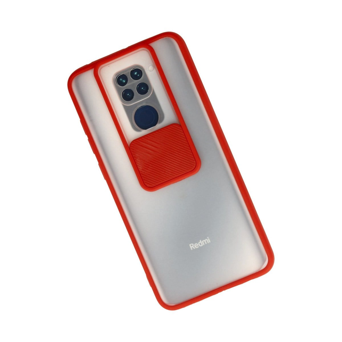 Redmi Note 9 Kılıf Palm Buzlu Kamera Sürgülü Silikon - Kırmızı