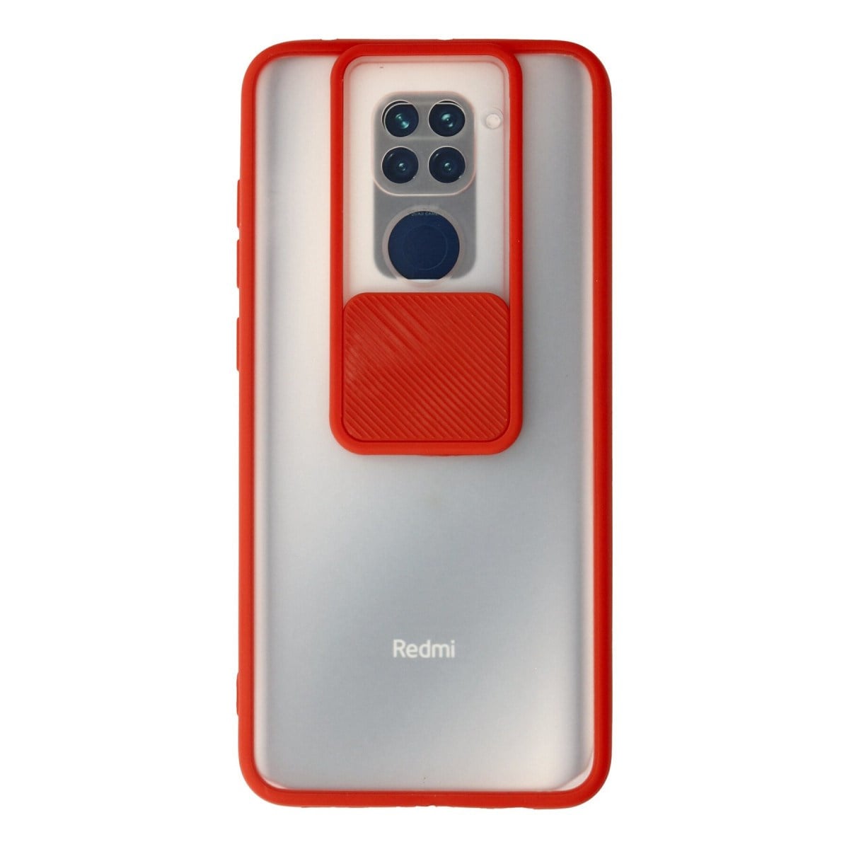 Redmi Note 9 Kılıf Palm Buzlu Kamera Sürgülü Silikon - Kırmızı