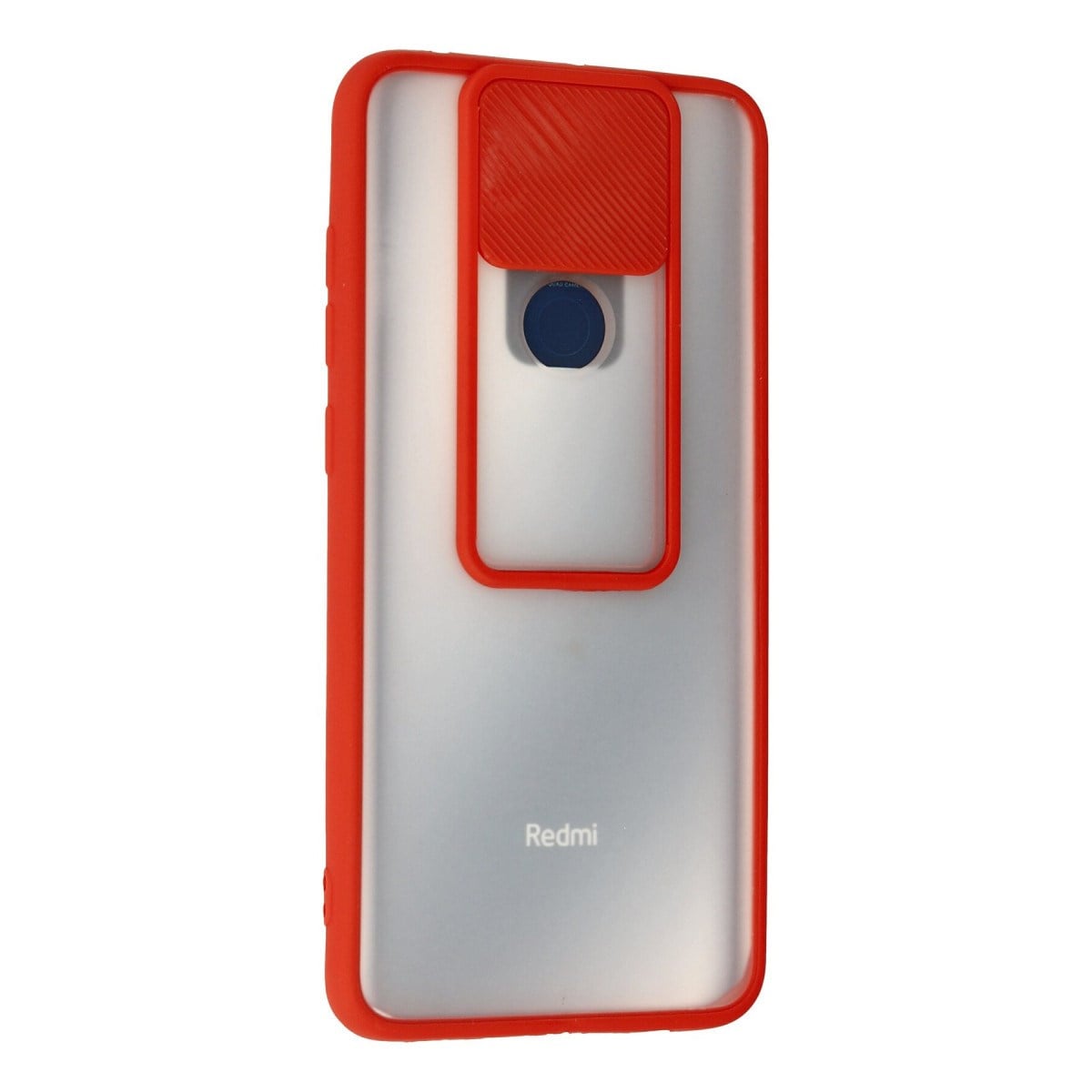 Redmi Note 9 Kılıf Palm Buzlu Kamera Sürgülü Silikon - Kırmızı