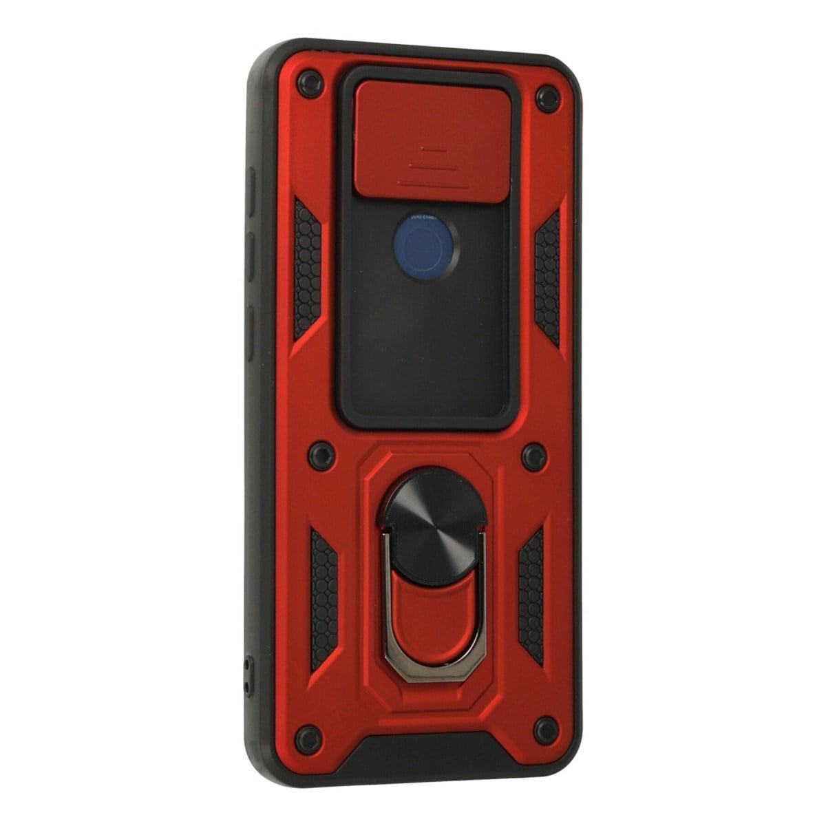 Redmi Note 9 Kılıf Pars Lens Yüzüklü Silikon - Kırmızı