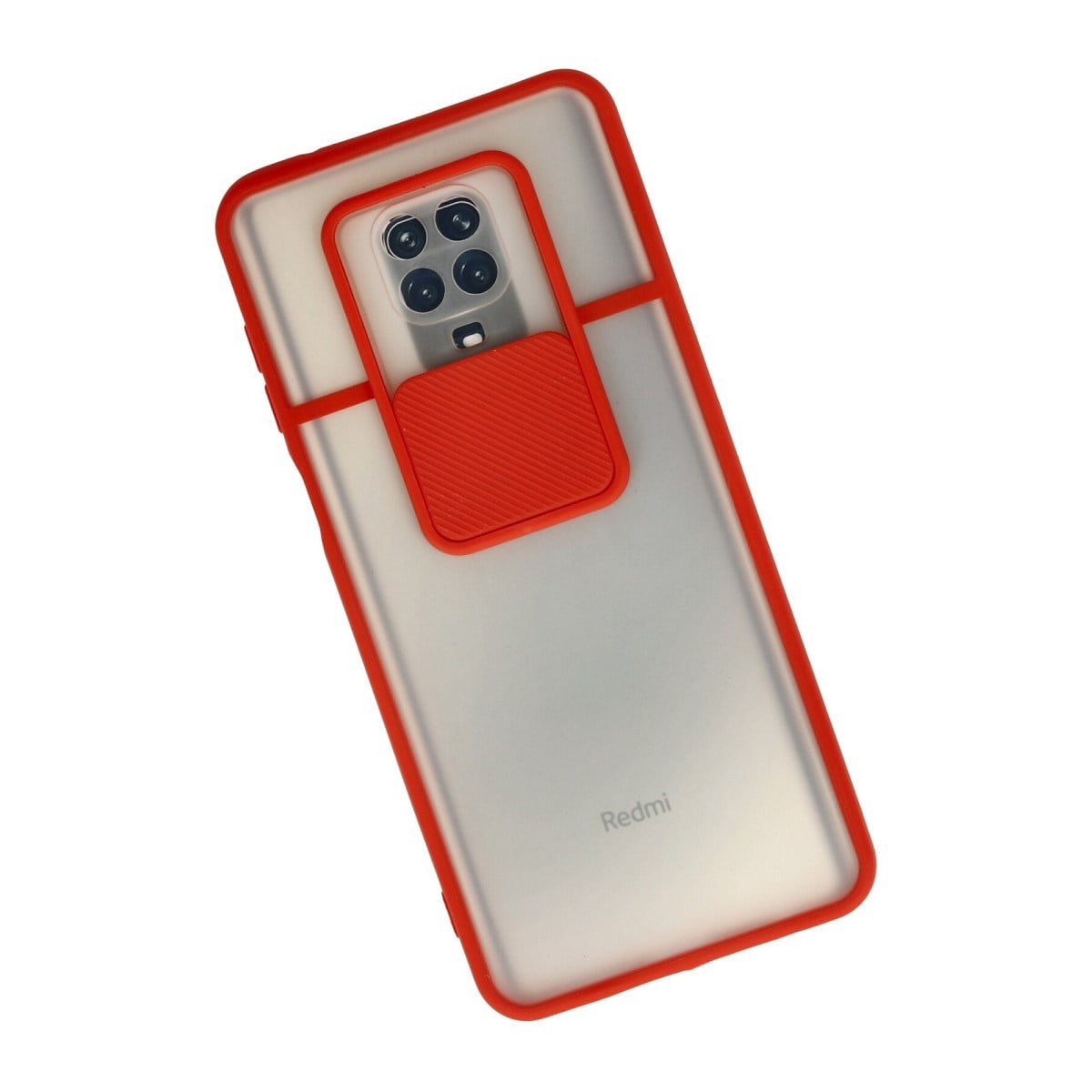 Redmi Note 9 Pro Kılıf Palm Buzlu Kamera Sürgülü Silikon - Kırmızı