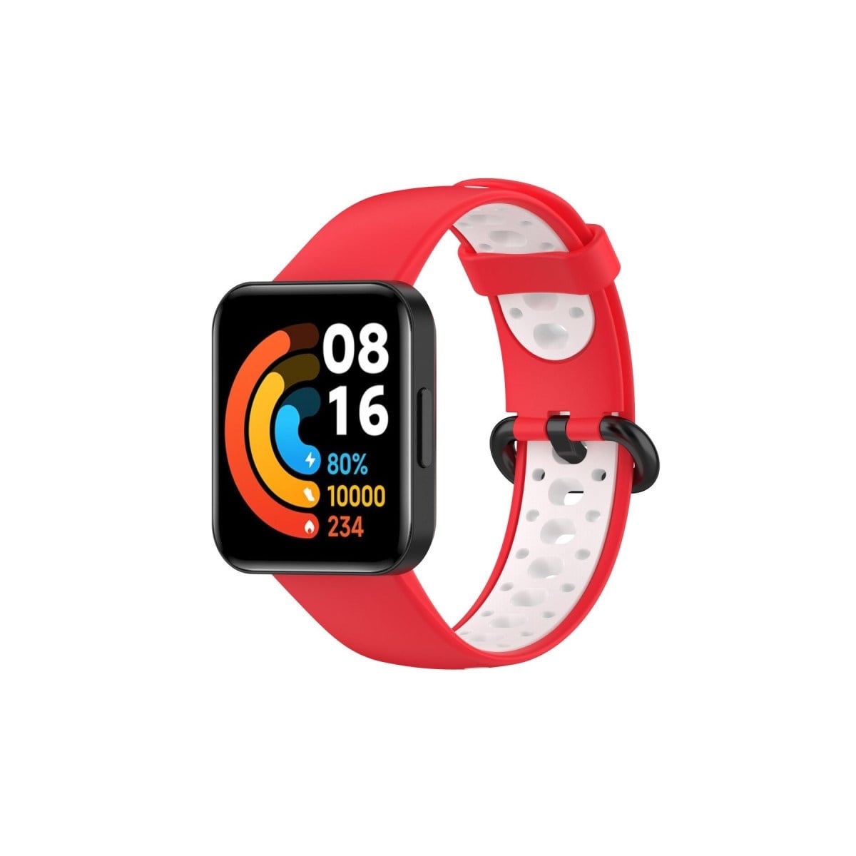 Redmi Watch 2 Spor Delikli Kordon - Kırmızı-Beyaz