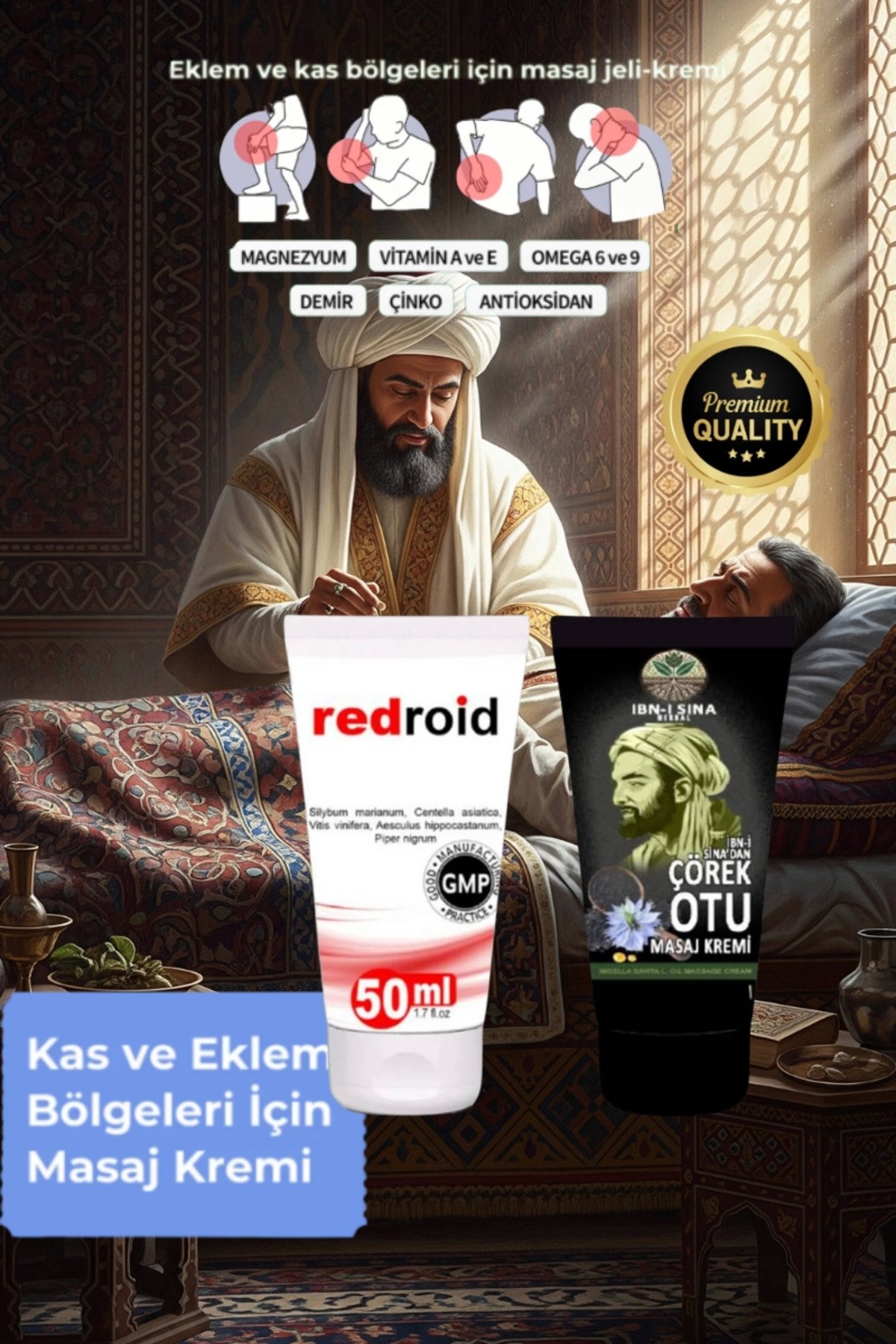 Redroid Etkili Rahatlatıcı Bakım Kremi 50 ml+İbn-i Sina Çörek Otu Kremi 50 ml
