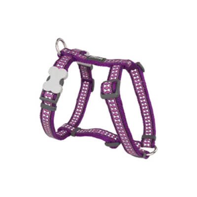 Reflektörlü Kemik Desenli Mor Köpek Göğüs Tasması Medium 20 Mm
