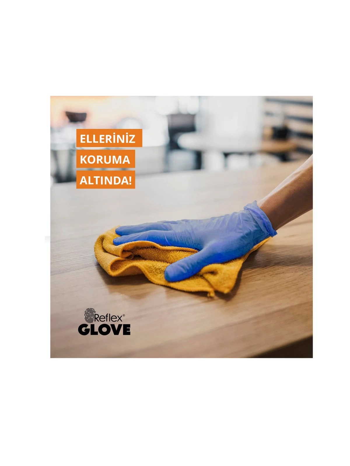 REFLEX FLEX L/XL Beden Tek Kullanımlık Pudrasız Eldiven 100'lü Mavi