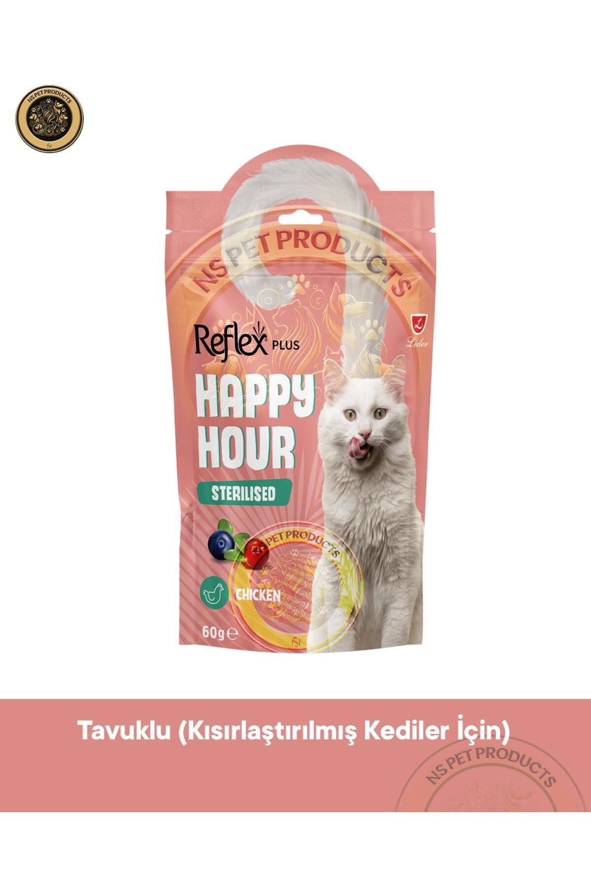 Reflex Happy Hour Sterilised Chicken Kısırlaştırılmış Kediler için Tavuklu Ödül Maması 60 GR