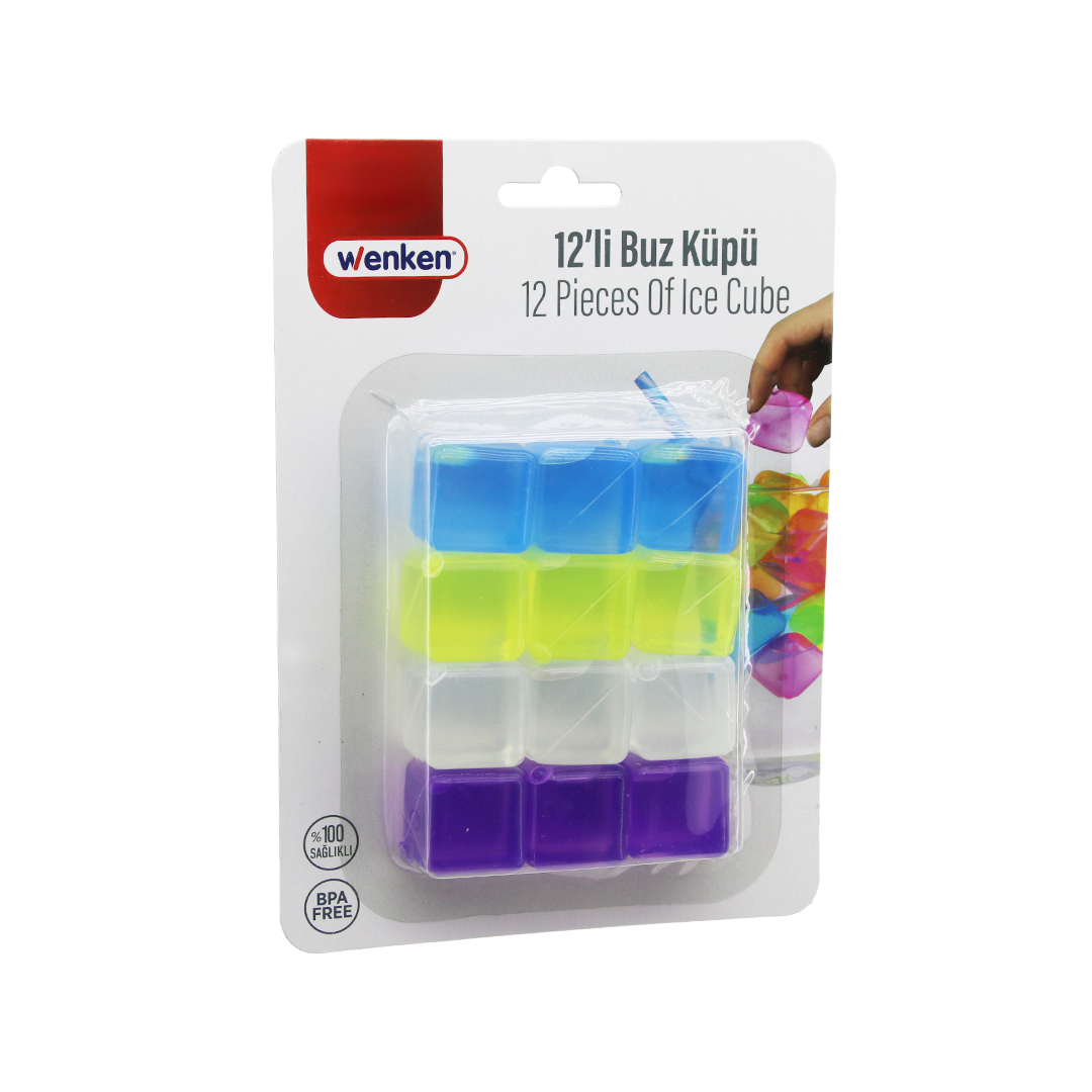 Renkli Su Dolu Plastik Buz Küpü