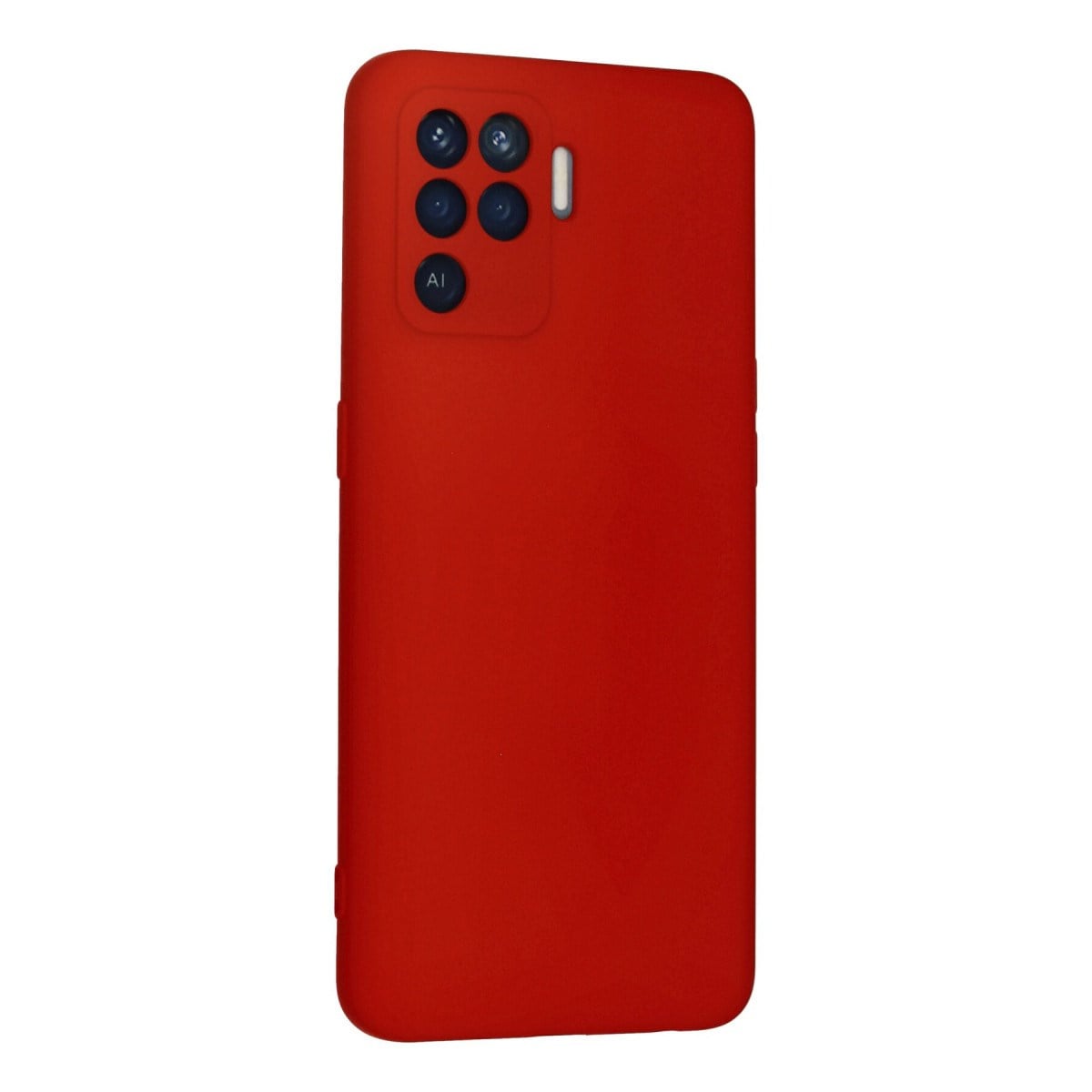 Reno 5 Lite Kılıf Nano içi Kadife Silikon - Kırmızı