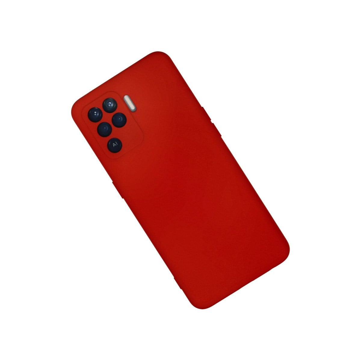 Reno 5 Lite Kılıf Nano içi Kadife Silikon - Kırmızı