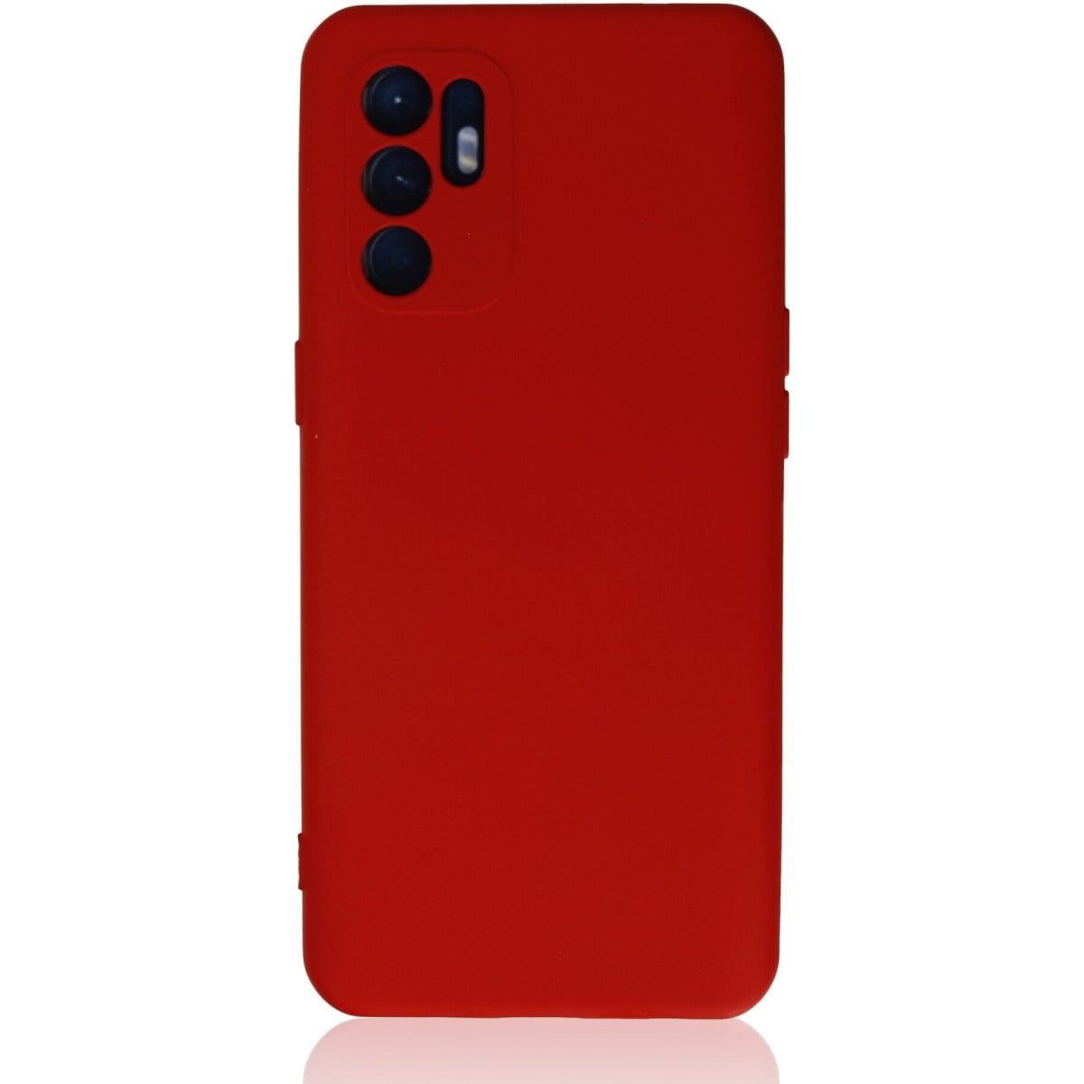 Reno 6 Kılıf Nano içi Kadife Silikon - Kırmızı