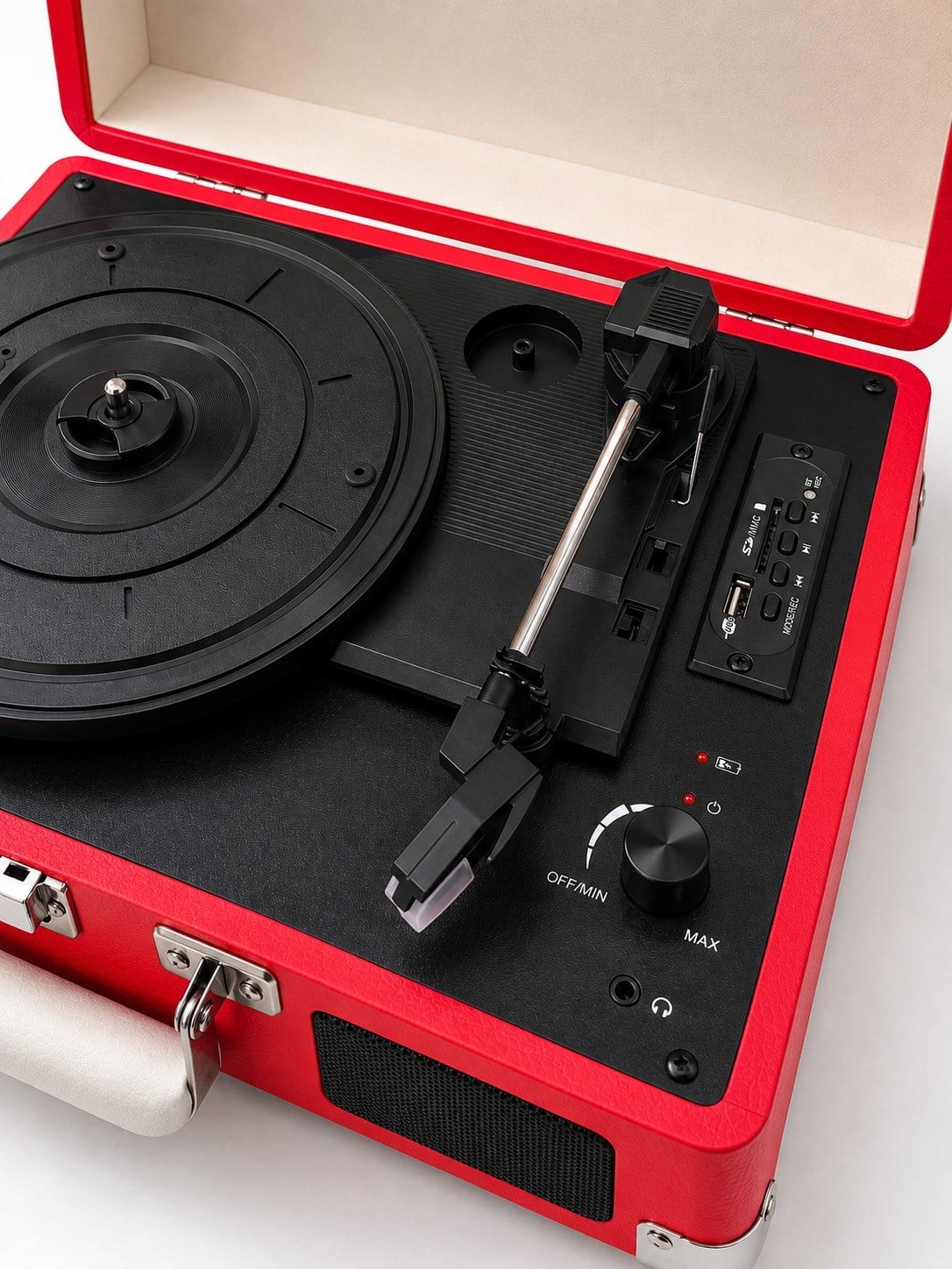 Retro Bavul Pikap Dahili Hoparlörlü AUX USB SD Kart ve Bluetooth Bağlantılı Taşınabilir Tasarım