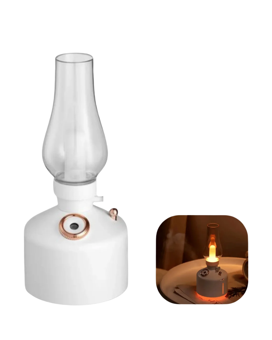 Retro LED Işıklı 1200 mAh Şarjlı Aroma Difüzörü 280 ml Su Kapasiteli