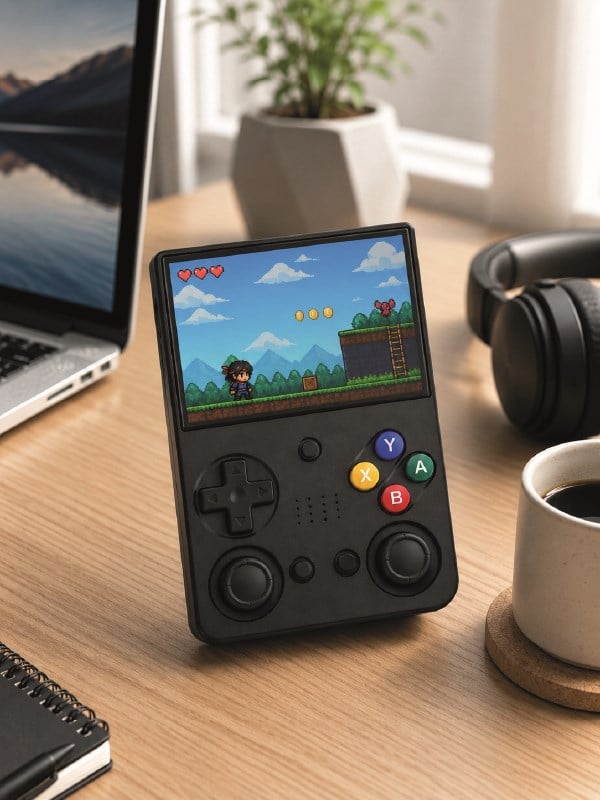 Retro Oyun Konsolu Çift Analog Joystick 64GB Hafızalı Taşınabilir El Konsolu