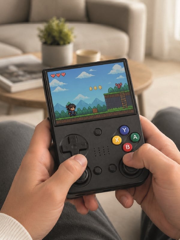 Retro Oyun Konsolu Çift Analog Joystick 64GB Hafızalı Taşınabilir El Konsolu