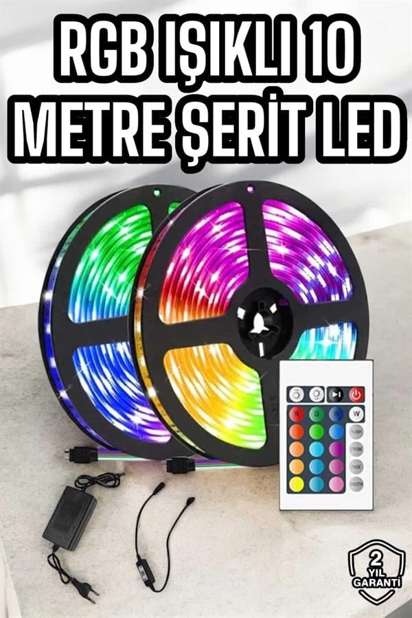 RGB Işıklı 10Metre Şerit Led Kumandalı Yeni Nesil