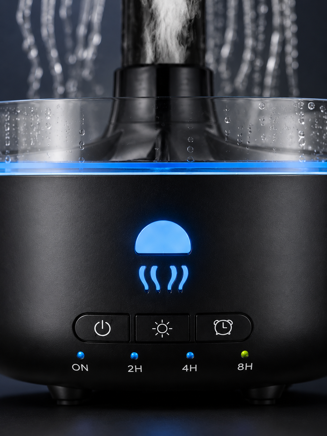 RGB Işıklı Denizanası Hava Nemlendirici Ultrasonik Buhar Makinesi 2H 4H 8H Zamanlayıcılı