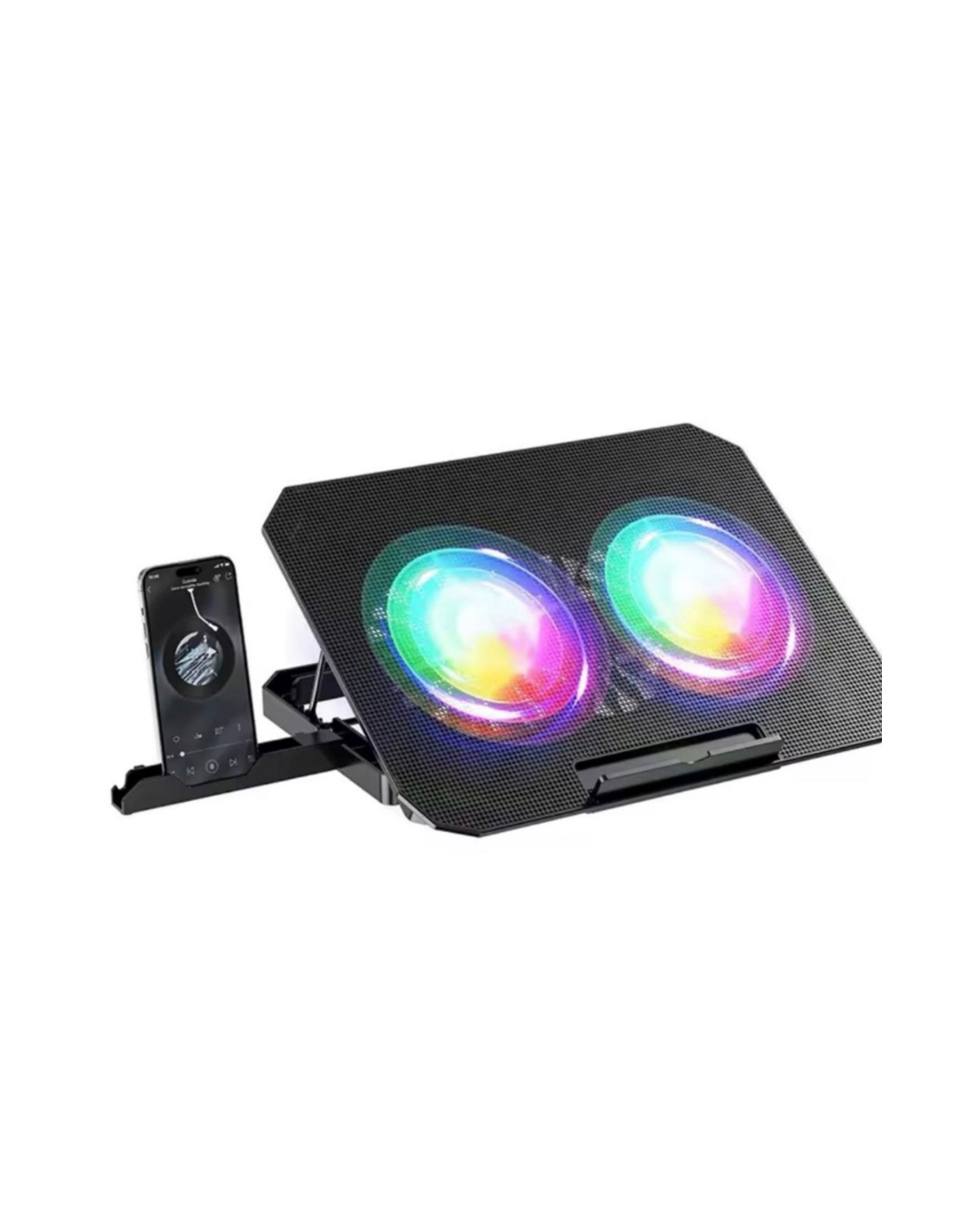 RGB Işıklı Laptop Soğutucu Stand Çift Fanlı Sessiz Çalışan Ayarlanabilir