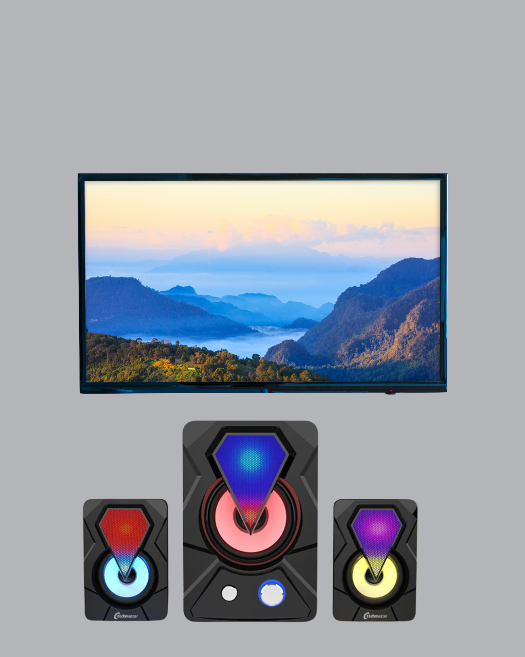 RGB LED Işıklı 2.1 USB Oyun Hoparlörü Derin Bas ve Net Ses