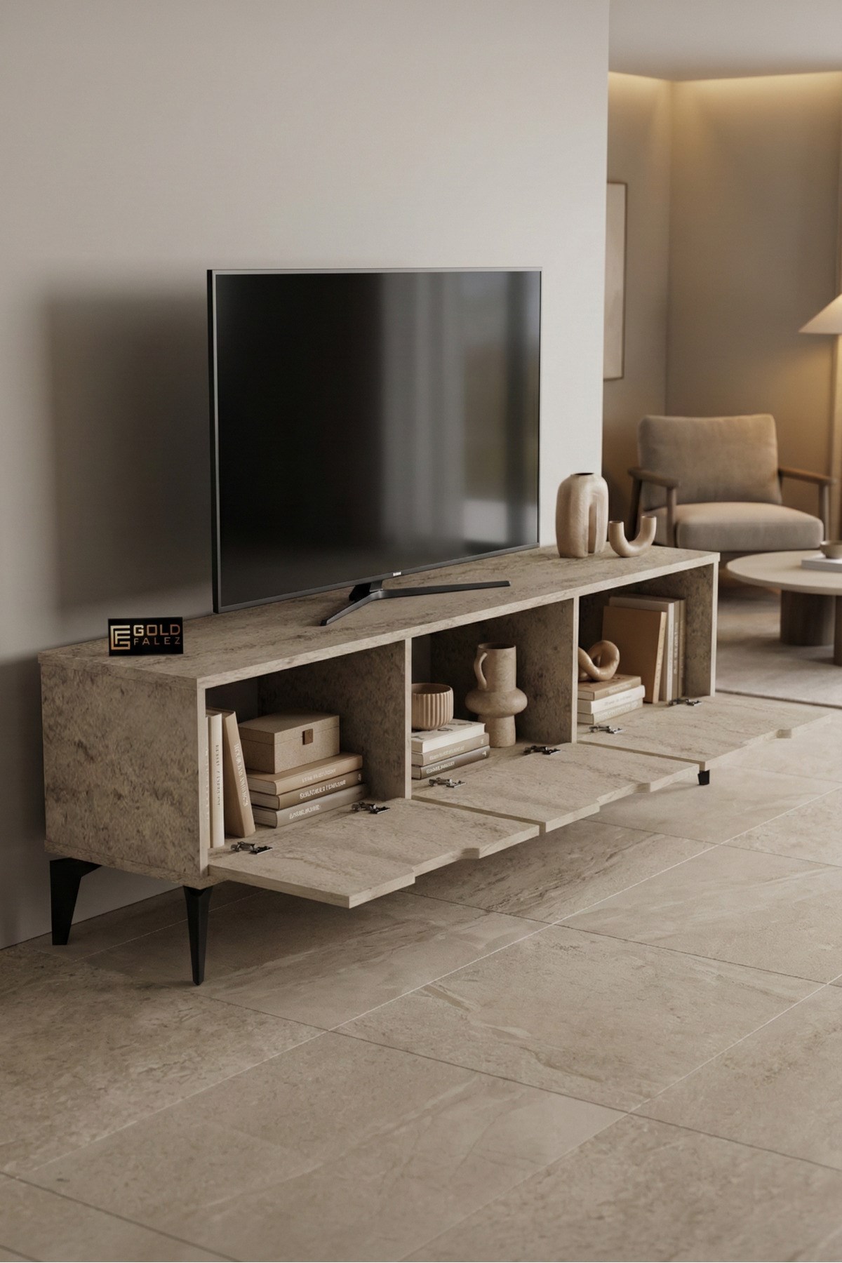 Royal TV Sehpası Suntalam Ekru 160x35