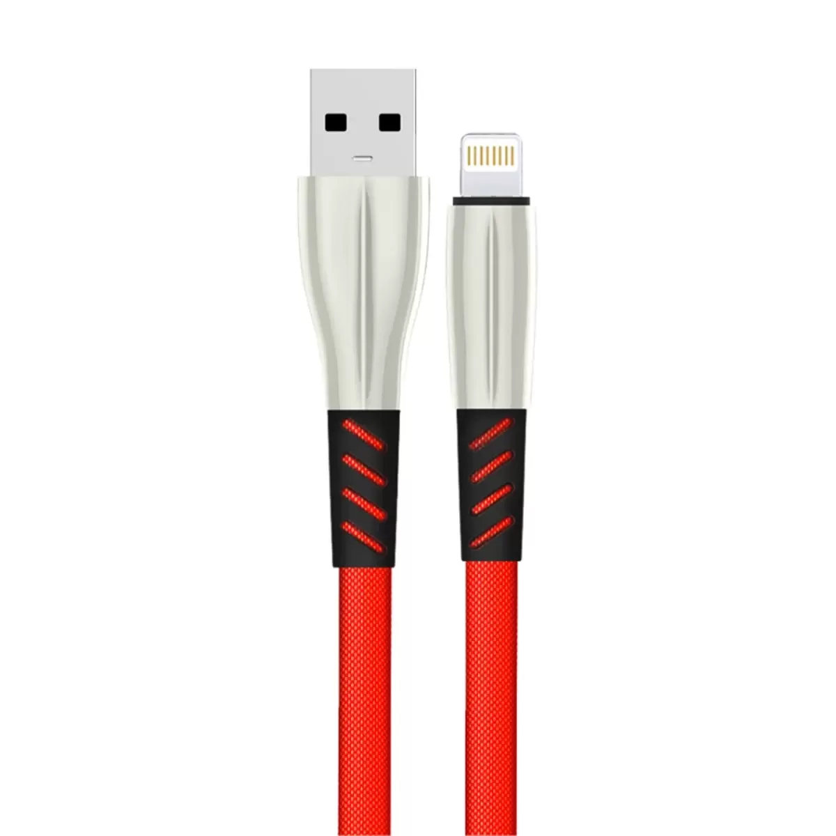 S89 Metal Uçlu Lightning Kablo iphone Uyumlu 1M 2.4A - Kırmızı