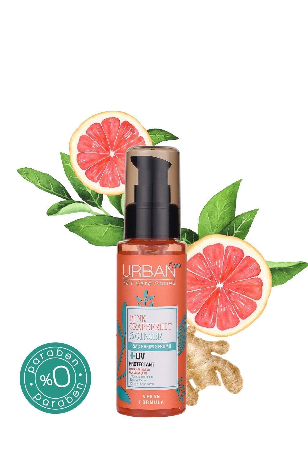 SAÇ BAKIM SERUMU & PİNK GRAPEFRUİT VE GİNGER İNCE TELLİ SAÇLARA ÖZEL DOLGUNLAŞTIRICI VEGAN 75ML