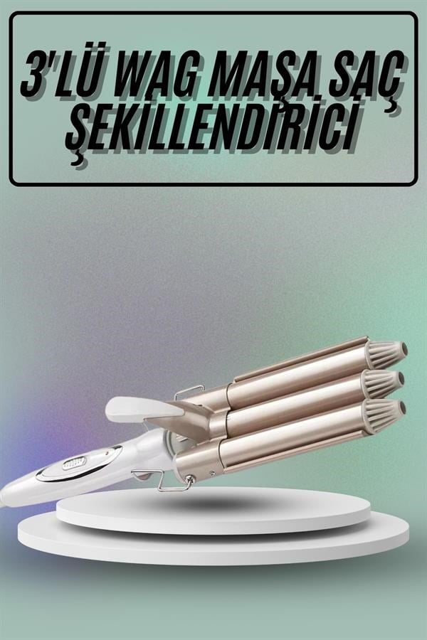 Saç Şekillendirici Wag Maşa Üçlü Yüksek Isı Ayarlı Seramik Kaplama