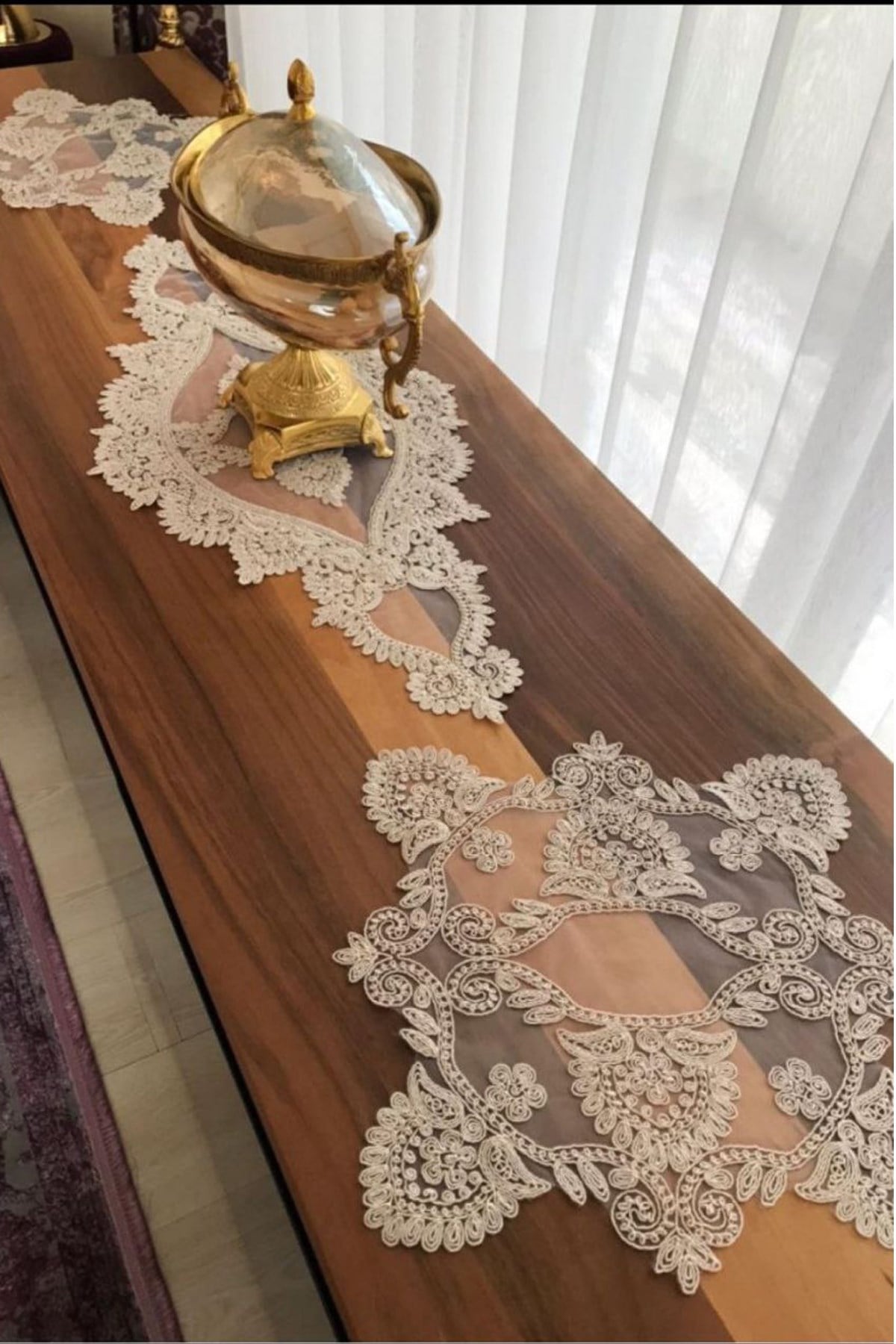 Salon Takımı 3 Parça Yemek Masası Örtüsü Sehpa Örtüsü