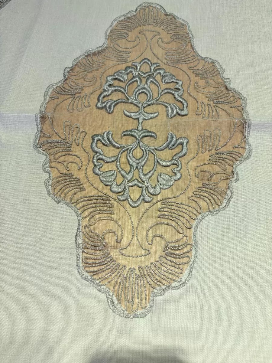 Salon Takımı Çeyizlik Krem Gri Runner Set 5 Parça Keten Masa Örtüsü Runneri Evalina