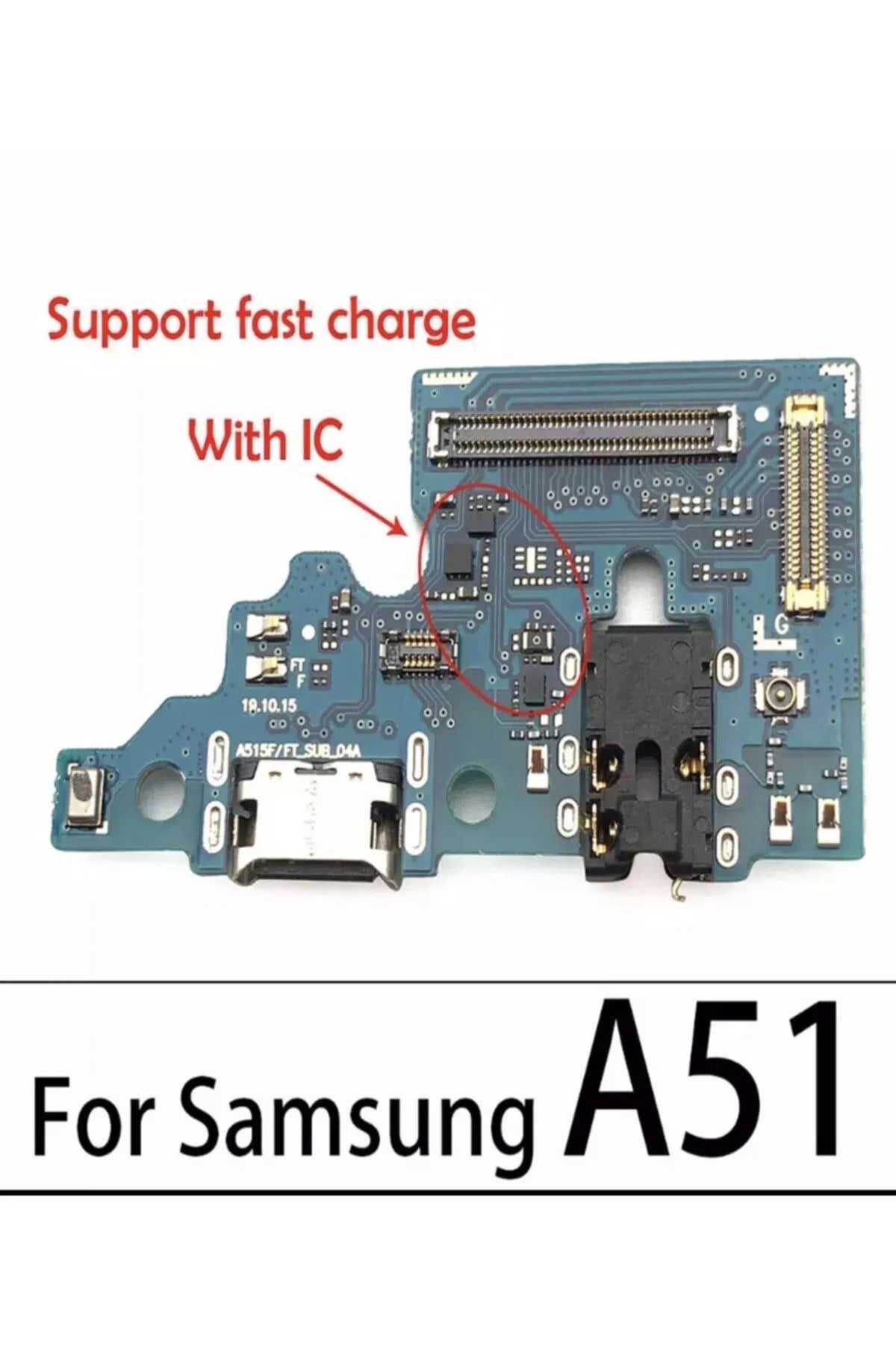 Samsung A51 Mikrofonlu Şarj Soketi Bordu Anten Sok